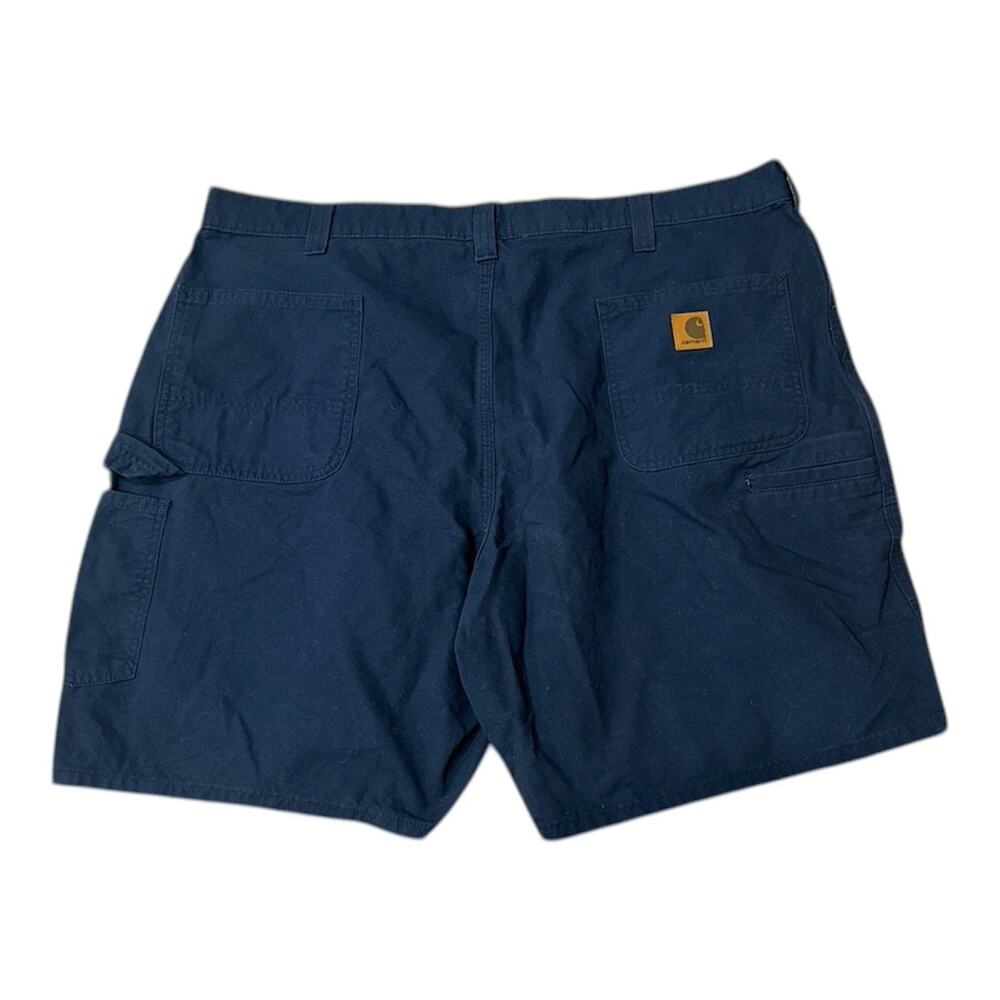 Vintage Y2K Carhartt B144 NVY Navy Carpenter Shorts Mens Workwear 42 x8.5 Canvas